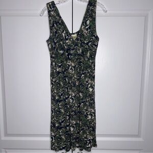 Porridge Anthropologie Sleeveless Floral Midi Dress Women’s XS Green Blue